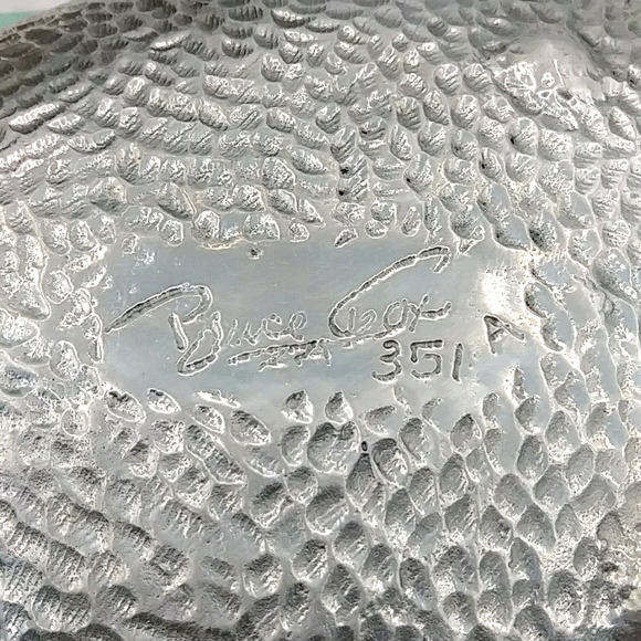 🍓2x HP! Bruce Cox Hand forged cast aluminum Pineapple Dish. Vintage - Picture 3 of 5